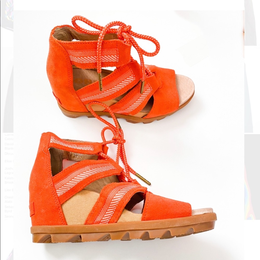 Sorel Joanie II suede wedge sandals Womens size 7